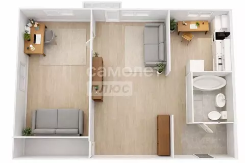 2-к кв. Ивановская область, Иваново Ташкентская ул., 100 (42.2 м)