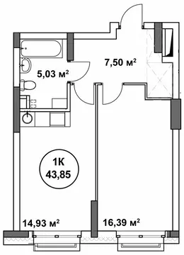 1-комнатная квартира: Нижний Новгород, Нижегородский район (43.64 м)