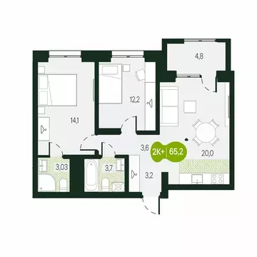 3-к кв. Забайкальский край, Чита Каштакский мкр,  (65.12 м)