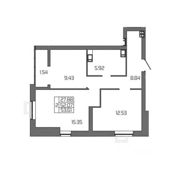 2-к кв. Волгоградская область, Волгоград Селена жилой комплекс (53.61 ...
