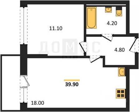 1-к кв. Свердловская область, Екатеринбург бул. Золотистый, 13 (38.1 ...