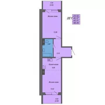 2-к кв. Хабаровский край, Хабаровск Совхозная ул., 73/5 (48.45 м)