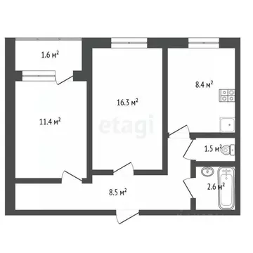 2-к кв. Башкортостан, Стерлитамак ул. Артема, 152 (50.9 м)