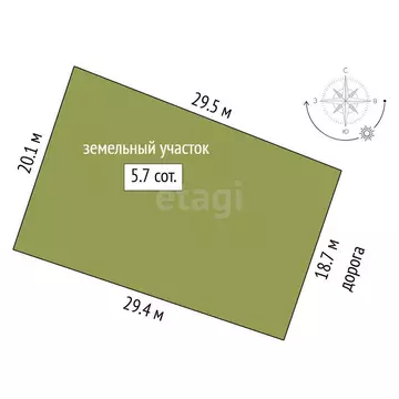 Участок в Тюмень, садовое товарищество Яровское, Калиновая улица (5.73 ...