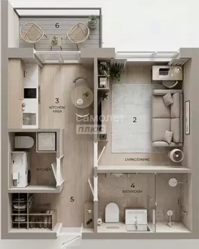 1-к кв. Омская область, Омск ул. Талалихина, 22 (29.5 м)