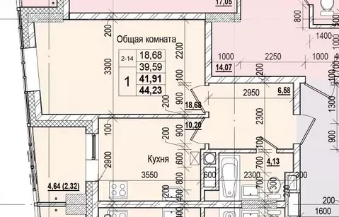 1-к кв. Саха (Якутия), Якутск ул. Чкалова (41.91 м)