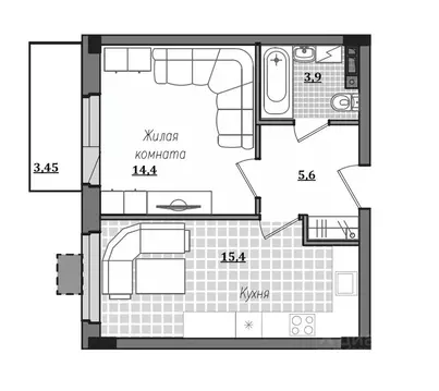 1-к кв. Смоленская область, Смоленск ул. Александра Степанова, 14 ...