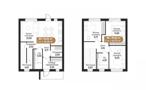 Таунхаус в Ленинградская область, Всеволожск ш. Южное (91 м)