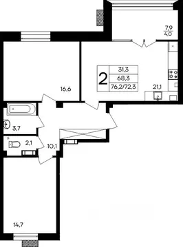 3-к кв. Севастополь Гагаринский муниципальный округ, Летчики мкр,  ...