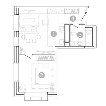 2-к кв. Забайкальский край, Чита 1-я Коллективная ул., 6 СТР (47.79 м)