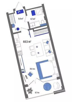 1-к кв. Крым, Судак ул. Набережная, 75 (44.5 м)