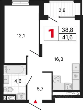 1-к кв. Свердловская область, Екатеринбург ул. Владимира Высоцкого, ...