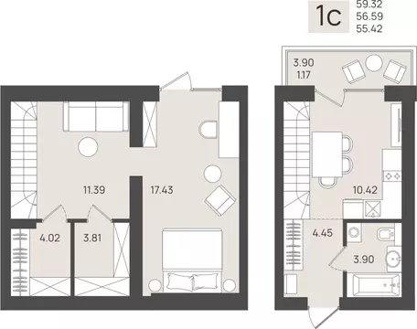 Квартира-студия: Калининградская область, Пионерский (56.59 м)