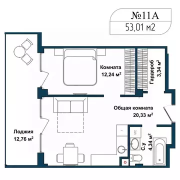 2-к кв. Севастополь ул. Летчиков, 10к4 (52.4 м)