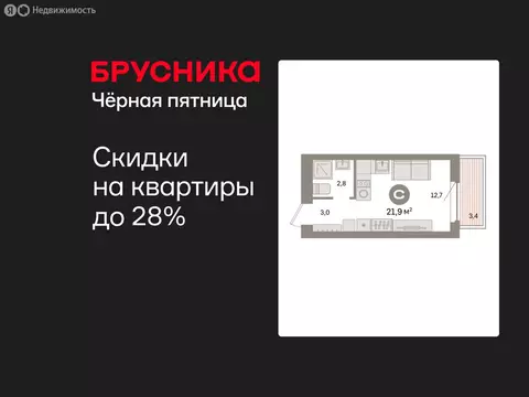 Квартира-студия: Екатеринбург, жилой район Сортировочный, микрорайон ...