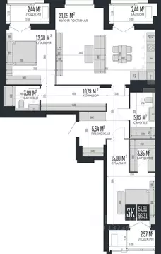 3-к кв. Алтайский край, Барнаул Опера Резиденс жилой комплекс, БС3 ...