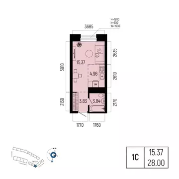 1-к кв. Башкортостан, Уфа Глумилино-1 мкр, Новатор жилой комплекс ...