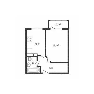 1-к кв. Брянская область, Брянск ул. Желябова, 47 (36.6 м)