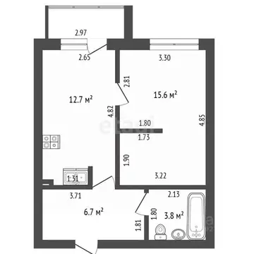1-к кв. Тамбовская область, Тамбов Советская ул., 190Вк1 (38.8 м)