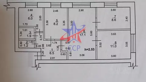 4-к кв. Башкортостан, Стерлитамак ул. Дружбы, 44 (60.5 м)
