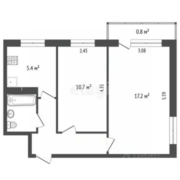 2-к кв. Псковская область, Печоры Заводская ул., 2б (42.1 м)