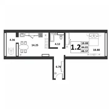 1-к кв. Новгородская область, Великий Новгород ул. Якова Павлова, 15 ...