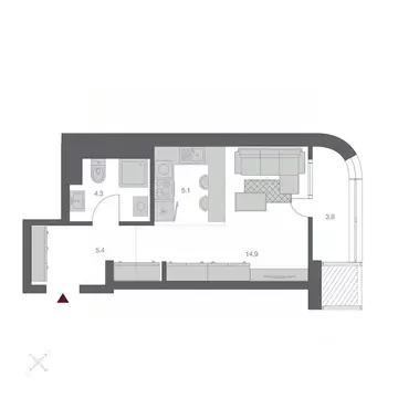 1-к кв. Новосибирская область, Новосибирск Беринг жилой квартал,  ...