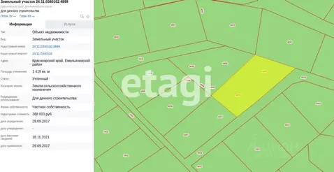 Участок в Красноярский край, Красноярск  (14.2 сот.)