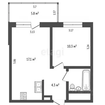 2-к кв. Пермский край, д. Кондратово ул. Улановой, 6 (35.0 м)