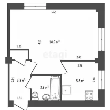 1-к кв. Удмуртия, Ижевск ул. Дзержинского, 10 (31.4 м)
