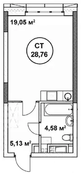 Студия Нижегородская область, Нижний Новгород ул. Родионова (28.76 м)
