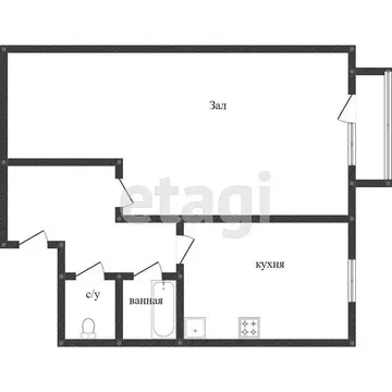 1-комнатная квартира: Миасс, улица Менделеева, 12 (31.8 м)
