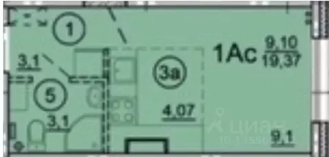 Студия Ярославская область, Ярославль ул. Дядьковская, 16А (19.4 м)