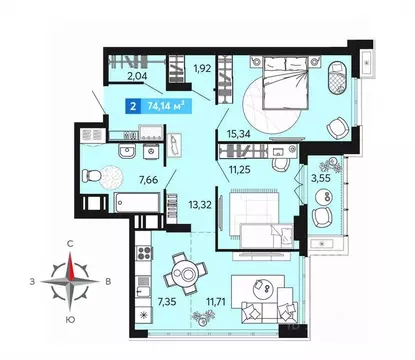 2-к кв. Пензенская область, Пензенский район, Засечный сельсовет, с. ...