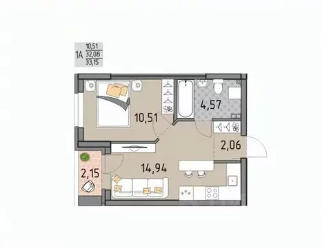 1-к кв. Свердловская область, Екатеринбург Юго-Западный жилрайон, ...