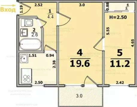 2-к кв. Ульяновская область, Ульяновск Кольцевая ул., 40 (45.2 м)