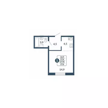 1-к кв. Кировская область, Киров Скандинавия жилой комплекс (27.8 м)