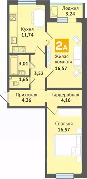 2-к кв. Марий Эл, Медведево городское поселение, Медведево пгт ул. ...