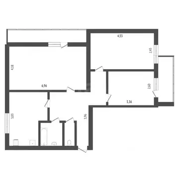 3-к кв. Коми, Ухта пос. УРМЗ, ул. Островского, 9 (64.4 м)