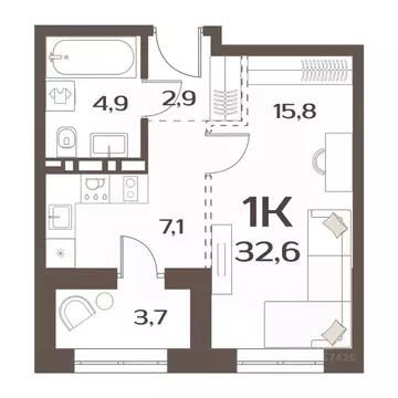 1-к кв. Приморский край, Владивосток ул. Слуцкого, 5А (30.7 м)