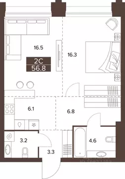 2-к кв. Алтайский край, Барнаул Социалистический просп., 97 (56.8 м)