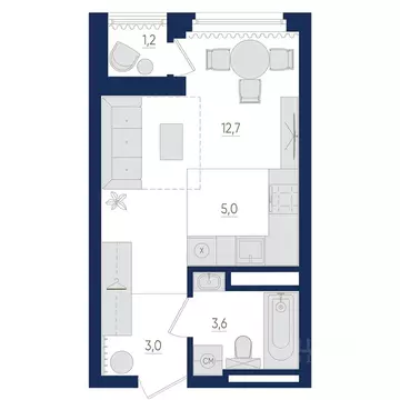 1-к кв. Башкортостан, Уфа бул. Яркий (24.9 м)