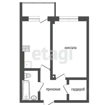 1-к кв. Ростовская область, Ростов-на-Дону пер. Крючкова, 1/20 (40.6 ...