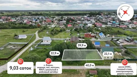 Участок в Тюменская область, Тюменский муниципальный округ, с. Борки ...