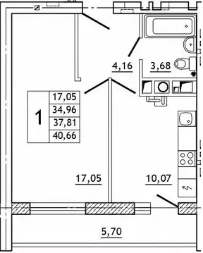 1-к кв. Смоленская область, Смоленский муниципальный округ, д. ...