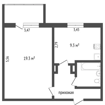1-комнатная квартира: Омск, улица Степанца, 6 (37.3 м)