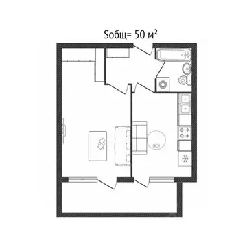 1-к кв. Брянская область, Брянск Спартаковская ул., 125 (50.0 м)