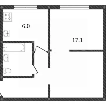 1-к кв. Вологодская область, Вологда Элеваторная ул., 47 (30.4 м)