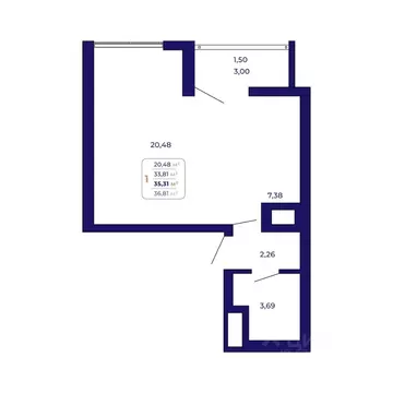 1-к кв. Башкортостан, Уфа Затон-Восточный жилрайон, Паруса жилой ...