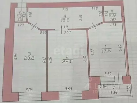 3-к кв. Татарстан, Казань Спортивная ул., 3 (66.1 м)